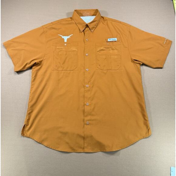 Columbia PFG Men’s Texas Longhorns Fishing Shirt Burnt Orange Size L - Picture 2 of 11